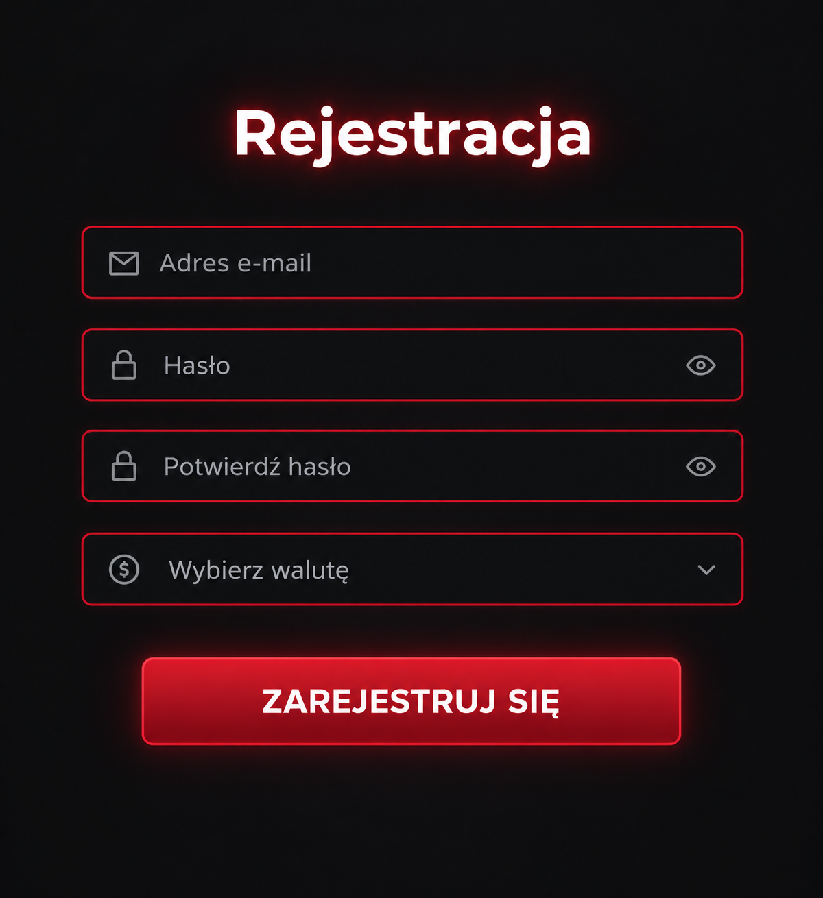 Rejestracja konta gracza